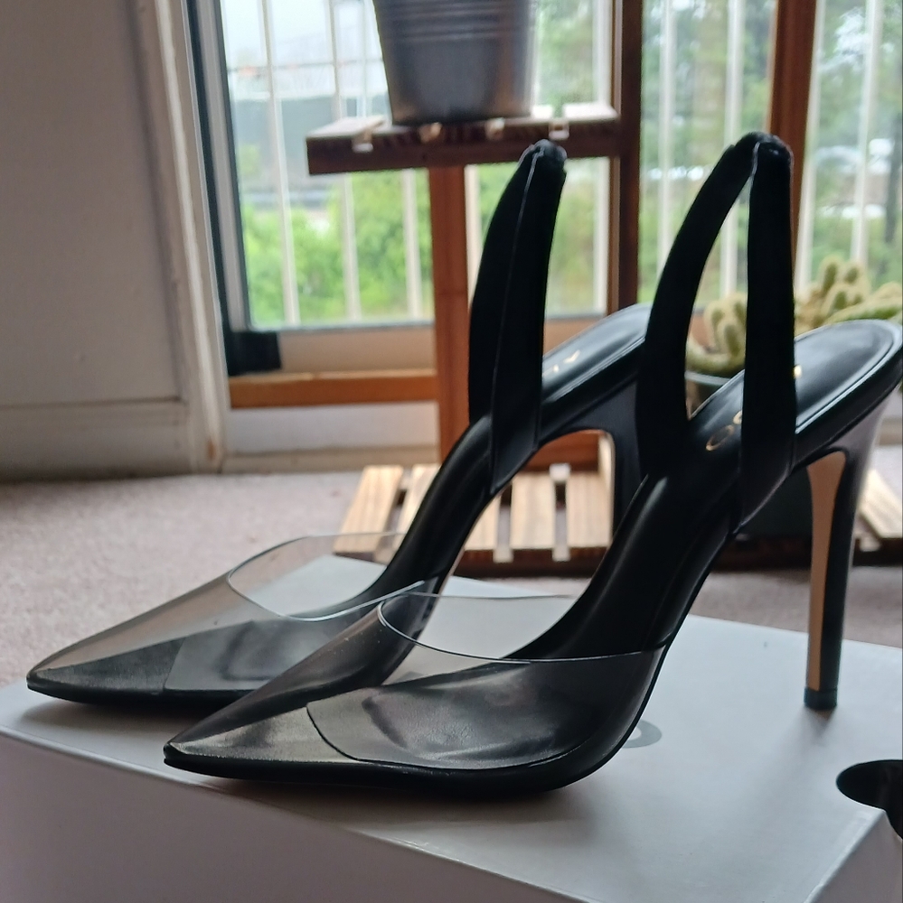 Aldo Black and Clear Heels